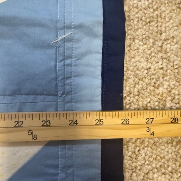 Homemade Embroidered Cross Stitch Baby Boy Blanket Police Fire Dump Truck 39"x26 - Picture 3 of 10